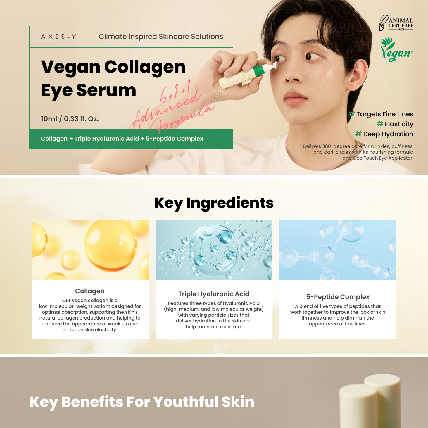 Vegan Collagen Eye Serum – Target Wrinkles, Puffiness &amp; Dark Circles