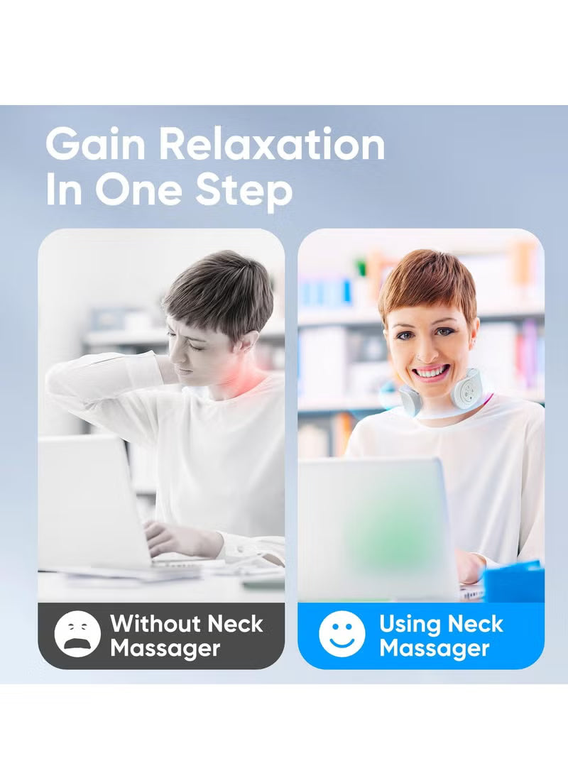 Smart Neck Massager with Heat – Cordless, Lightweight &amp; Adjustable